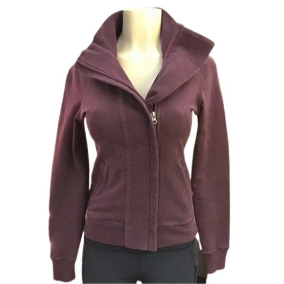 🌟2xHP 🦄🍋lululemon/oqoqo Slalom Jacket | RARE Vintage | Dark Purple | Size 6 - Picture 1 of 10